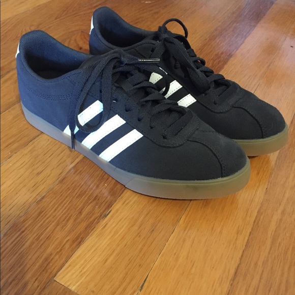 adidas courtset black suede